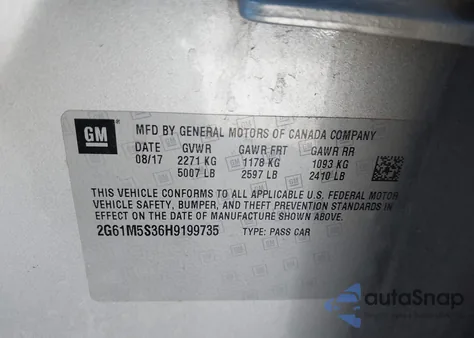 2017 Cadillac Xts Luxury z USA, uszkodzony, nr VIN 2G61M5S36H9199735